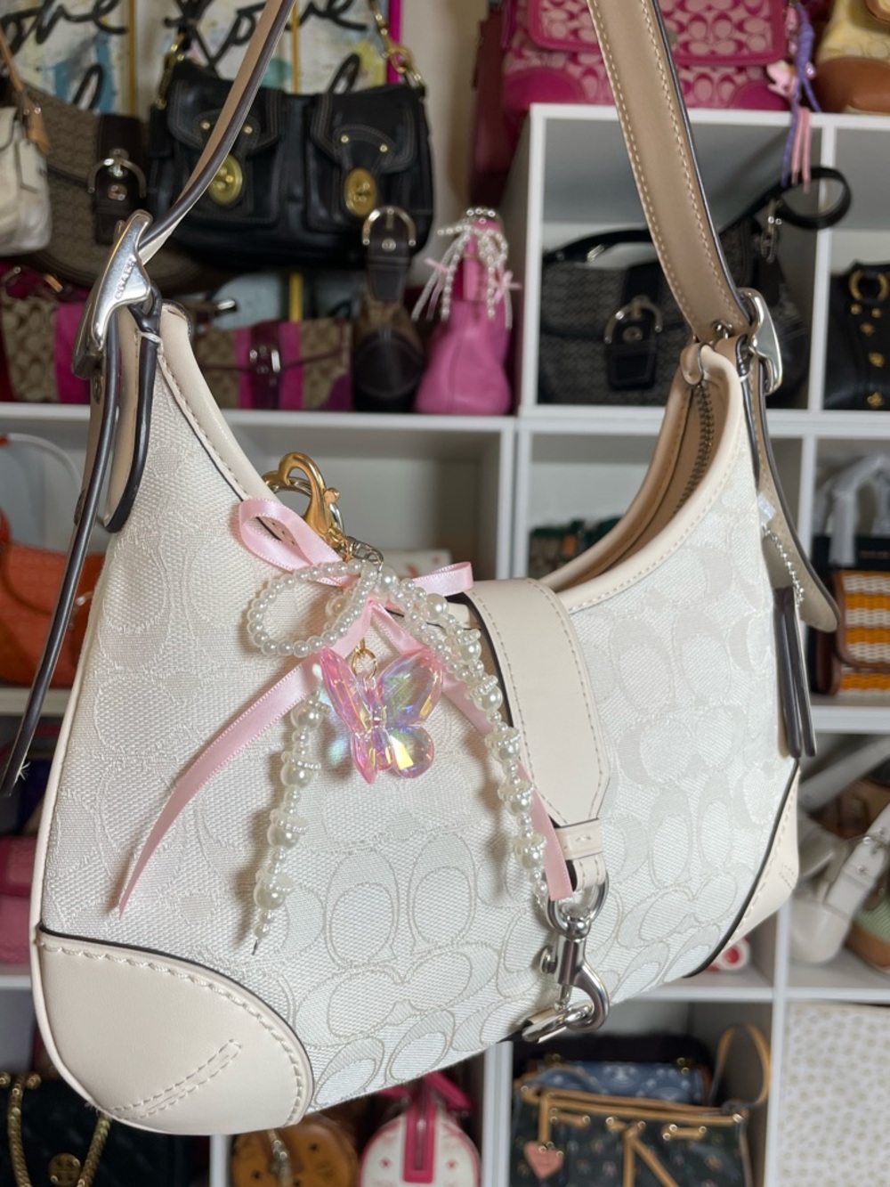 Coach Hamptons Hobo Limited Re-Edition in Cloud Chalk Signature Jacquard NWOT ⛅️ - Picture 10 of 17